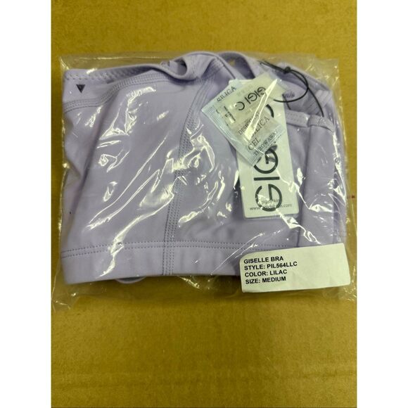 New Gigi C Giselle Sports Bra Top Lilac Purple M - Picture 2 of 5